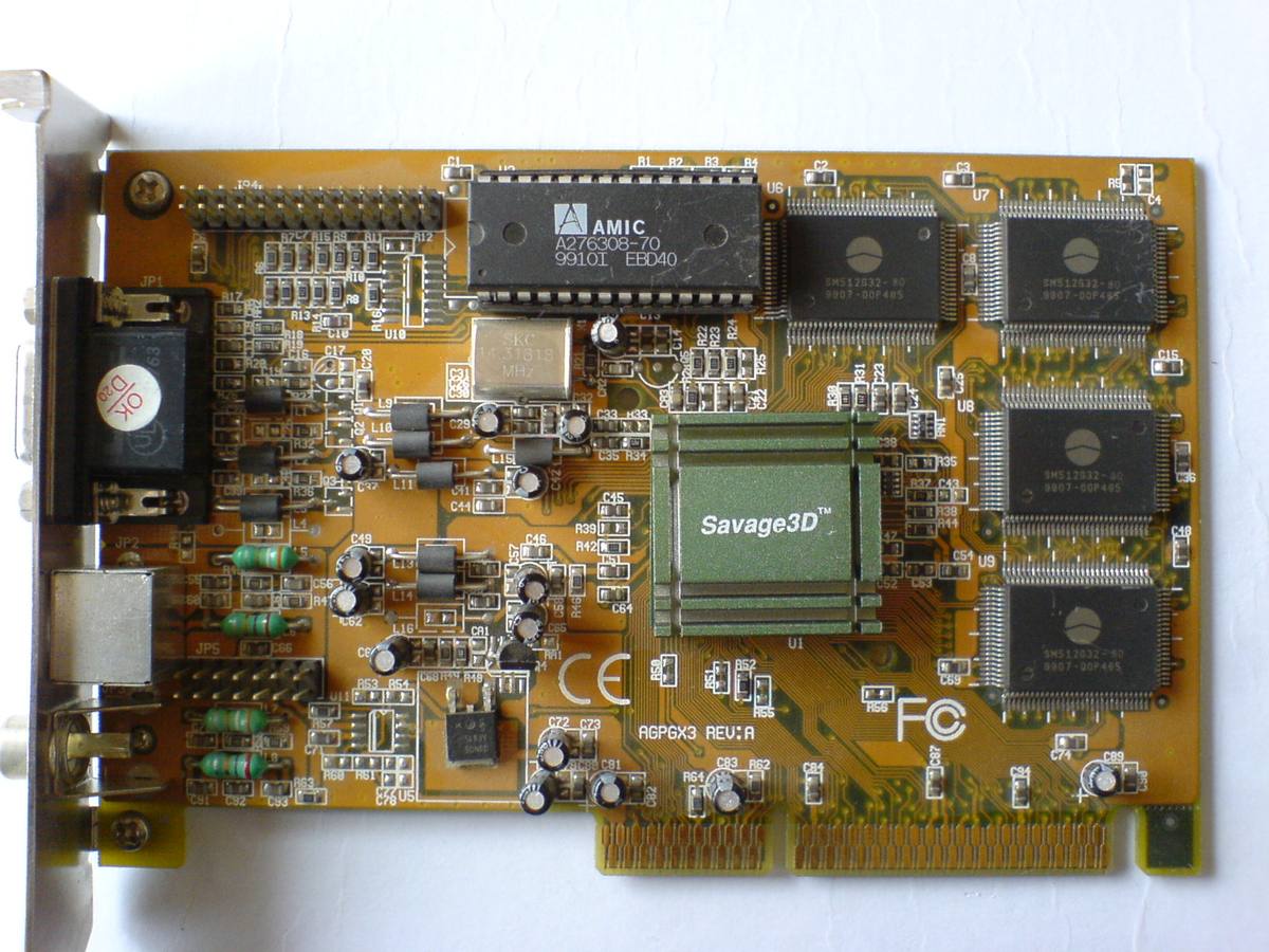 Grafická karta s čipem S3 Savage3D z roku 1998