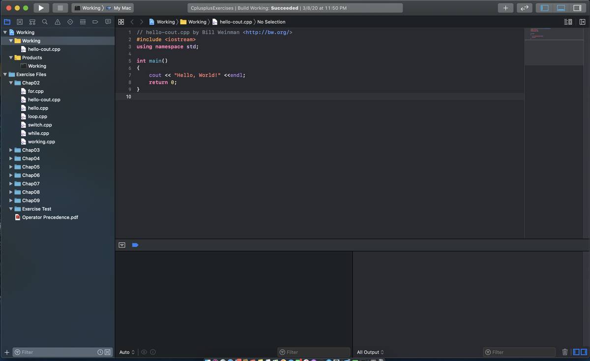 Okno vývojového prostředí Xcode s otevřeným zdrojovým kódem